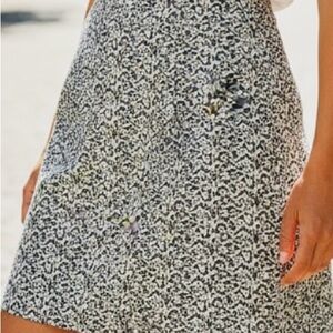 J. Crew Women's IKAT PRINT Black and White A-Line Skirt Lining Size 14